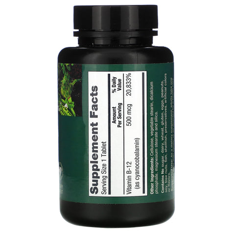PlantFusion, vegansk vitamin B-12, 500 mcg, 100 tabletter