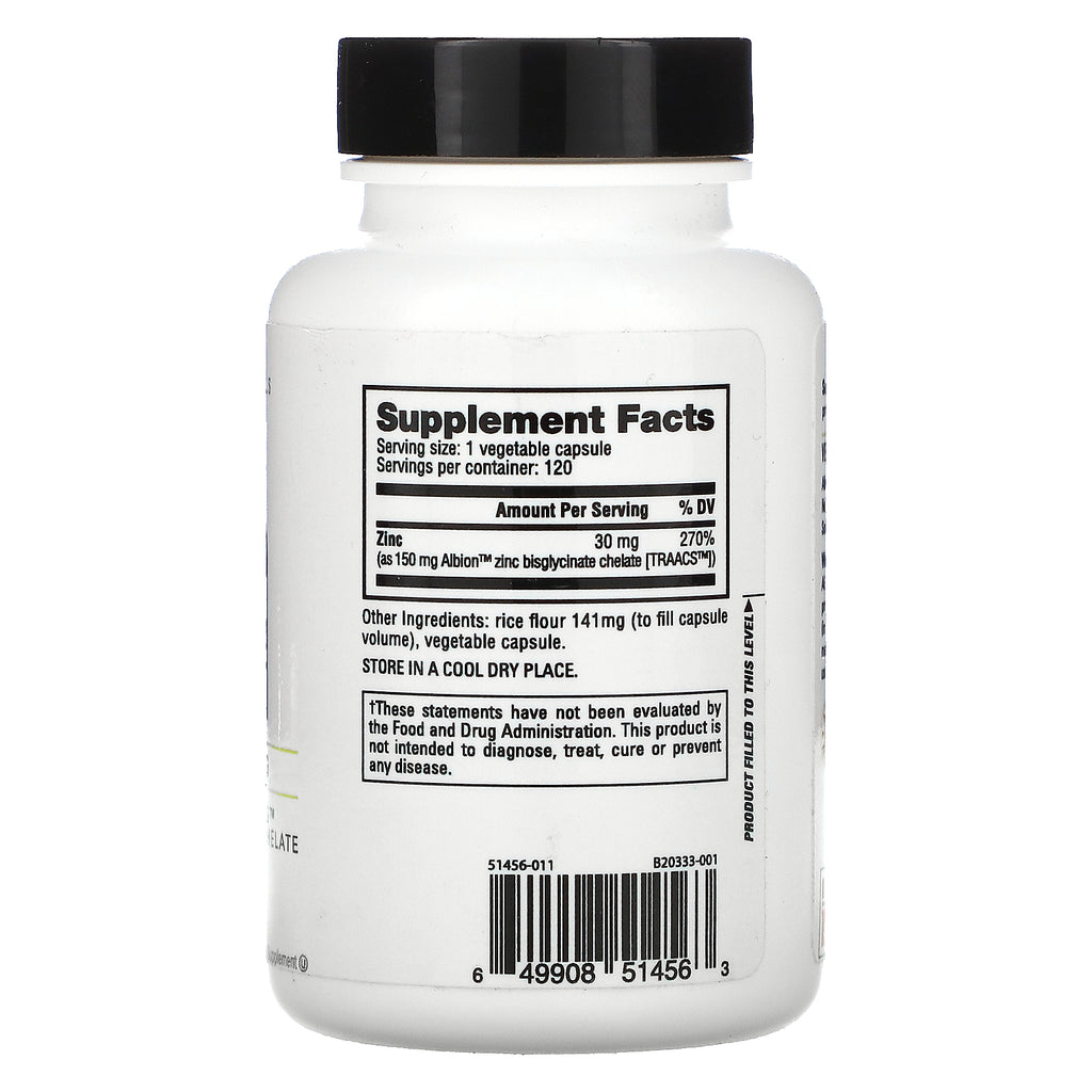 NutraBio Labs, Zn, Zinc, 30 mg, 120 cápsulas vegetales