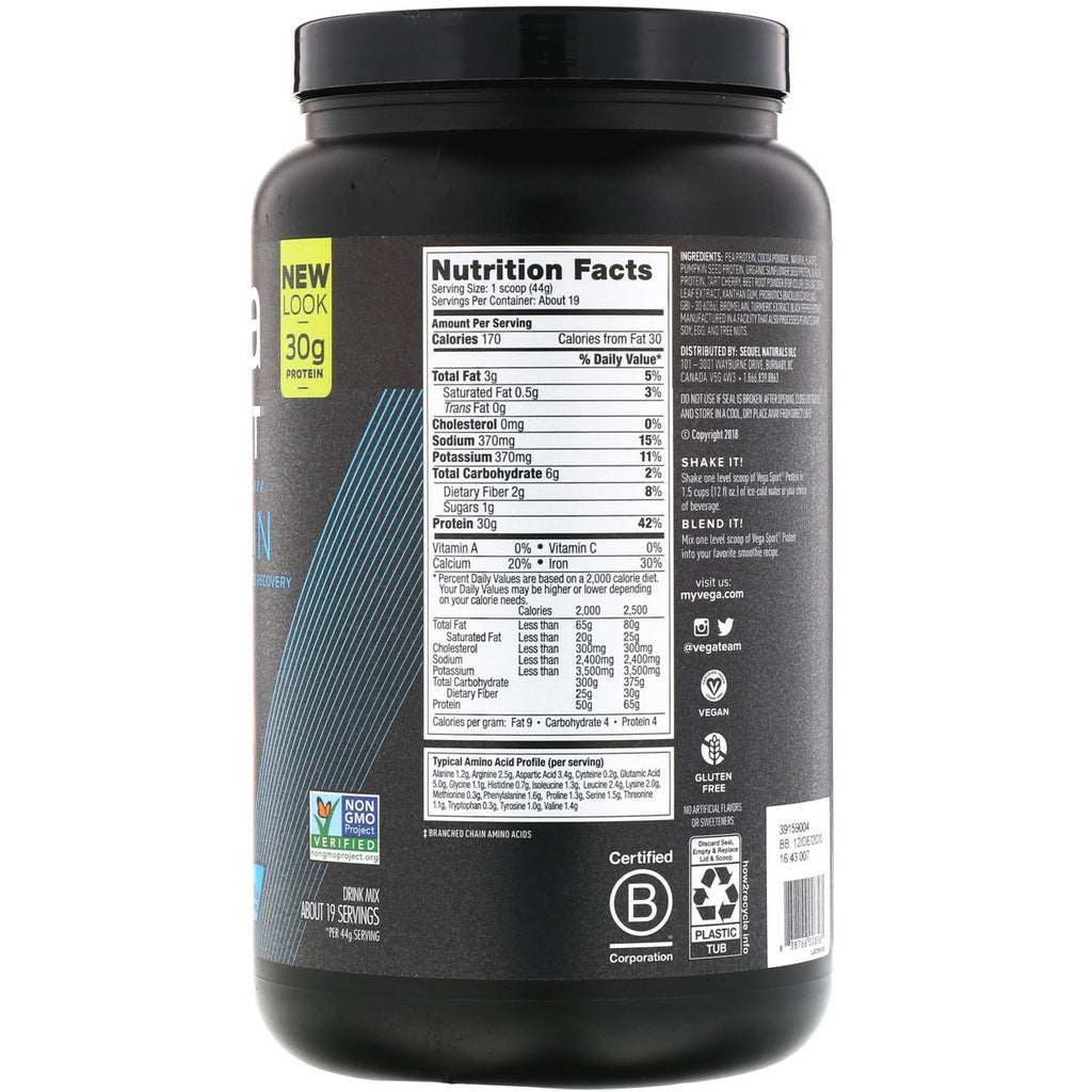 Vega, Sport, Premium Protein, Chokolade, 29,5 oz (837 g)