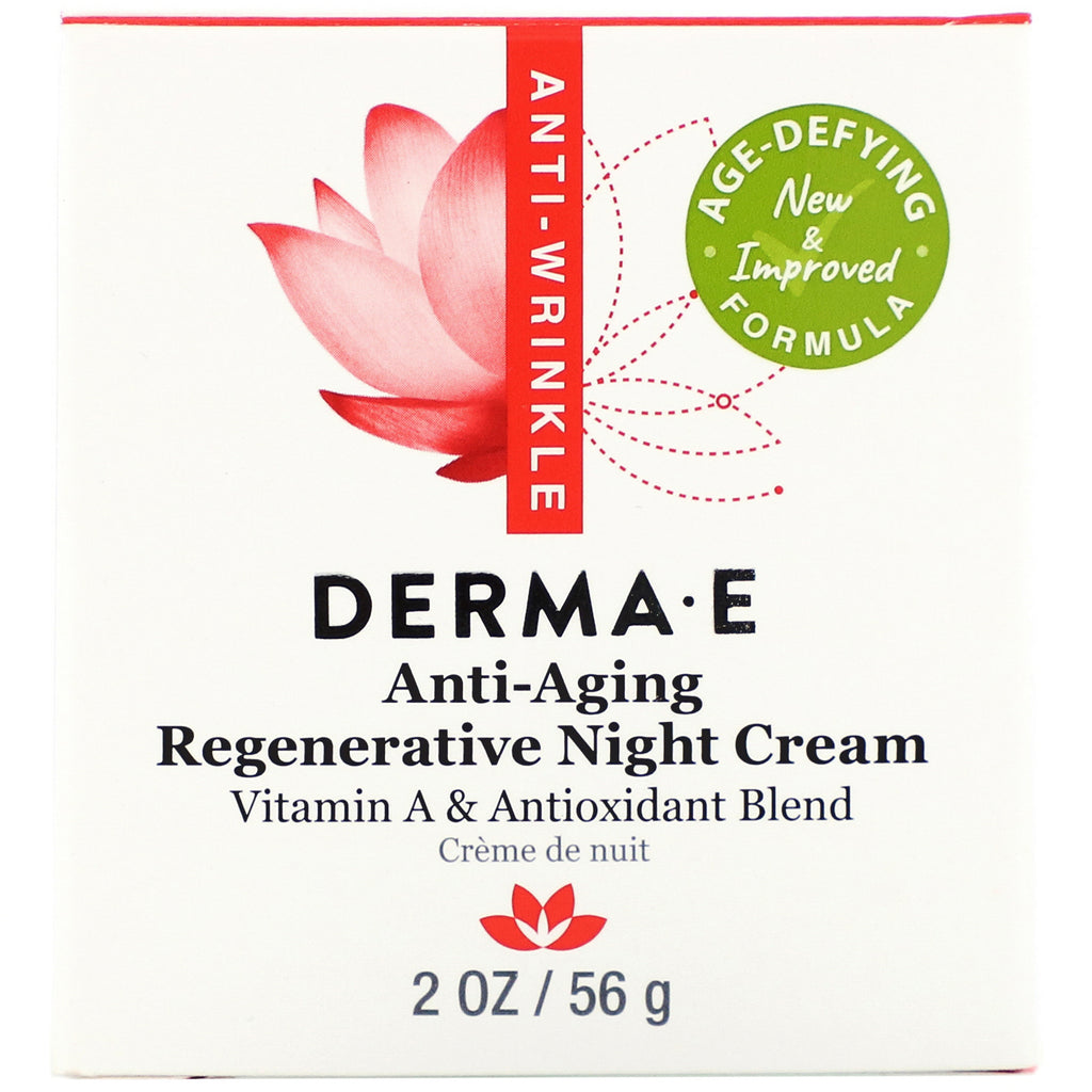 Derma E, Crema de noche regeneradora antienvejecimiento, 2 oz (56 g)