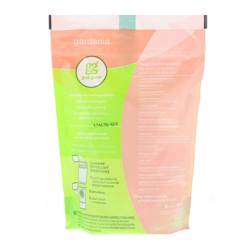 Grab Green, Detergente en cápsulas 3 en 1, Gardenia, 24 cargas, 384 g (13,5 oz)