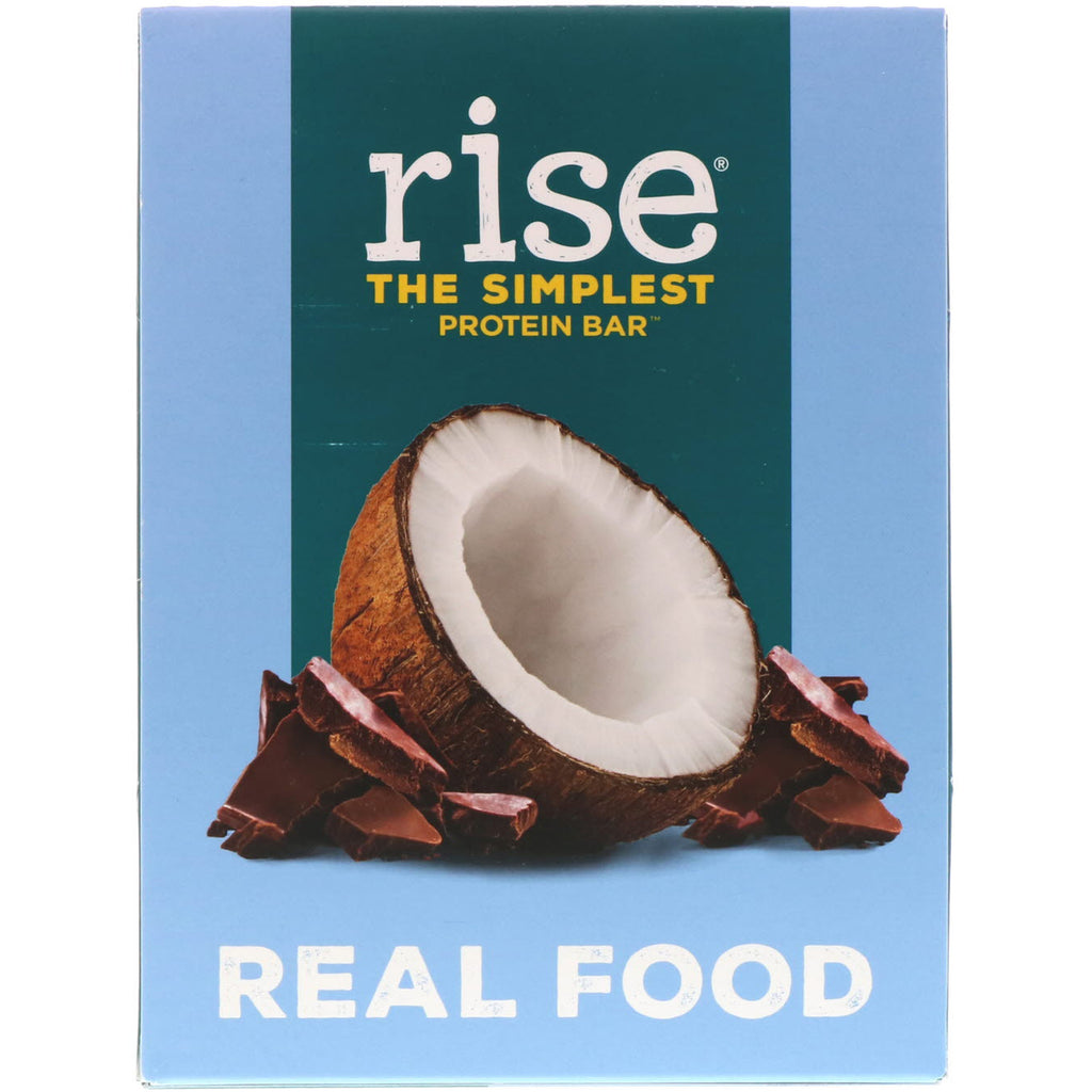 Rise Bar, DEN ENKLESTE PROTEINBAR, chokoladeagtig kokosnød, 12 barer, 2,1 oz (60 g) hver