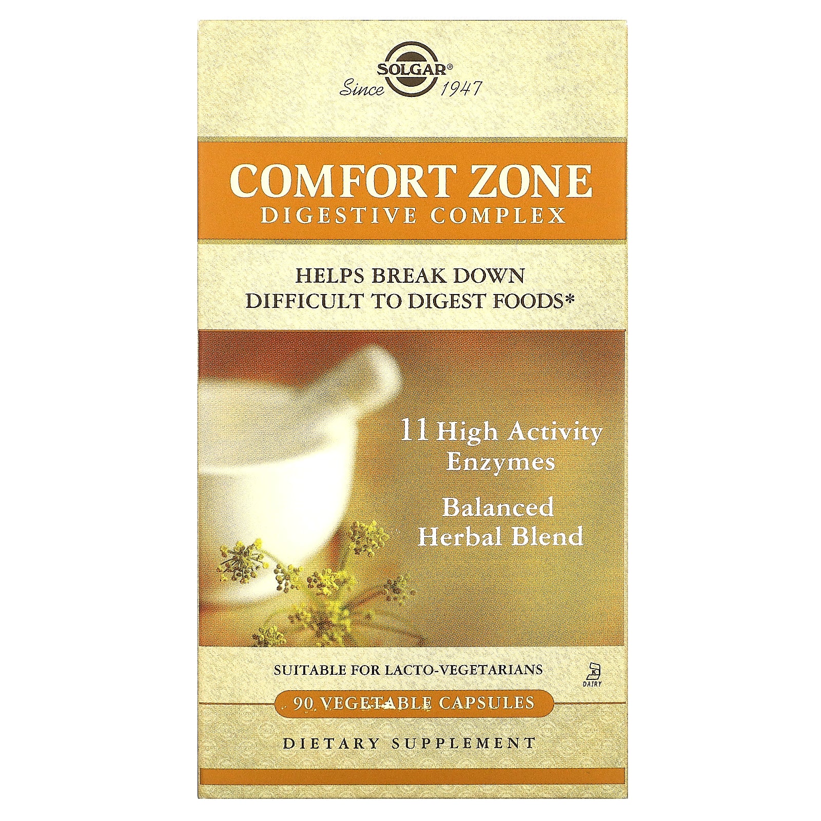 Solgar, Comfort Zone Digestive Complex, 90 Vegetable Capsules