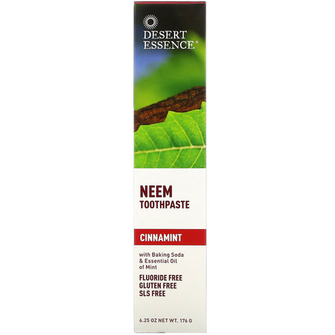 Desert Essence, pasta de dientes con neem, canela, 6,25 oz (176 g)