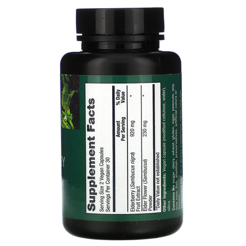 PlantFusion, Saúco negro vegano, 1150 mg, 60 cápsulas veganas