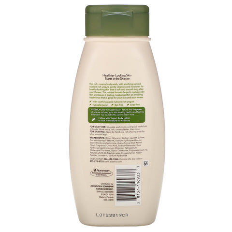 Aveeno, Daily Moisturizing Yogurt Body Wash, Vanilje, 18 fl oz (532 ml)