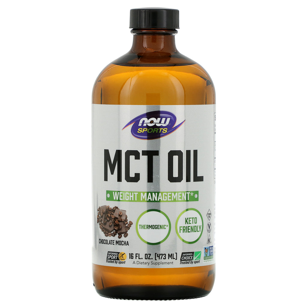 Now Foods, Sports, MCT Oil, Chocolate Mocha, 16 fl oz (473 ml)