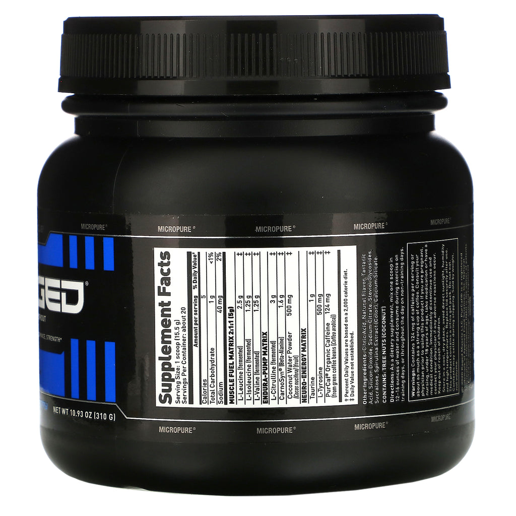 Kagged Muscle, IN-KAGED, Intraentrenamiento premium, frambuesa azul, 310 g (10,93 oz)