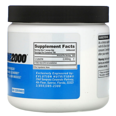EVLution Nutrition, L-Leucine2000, Utilsat, 7,05 oz (200 g)