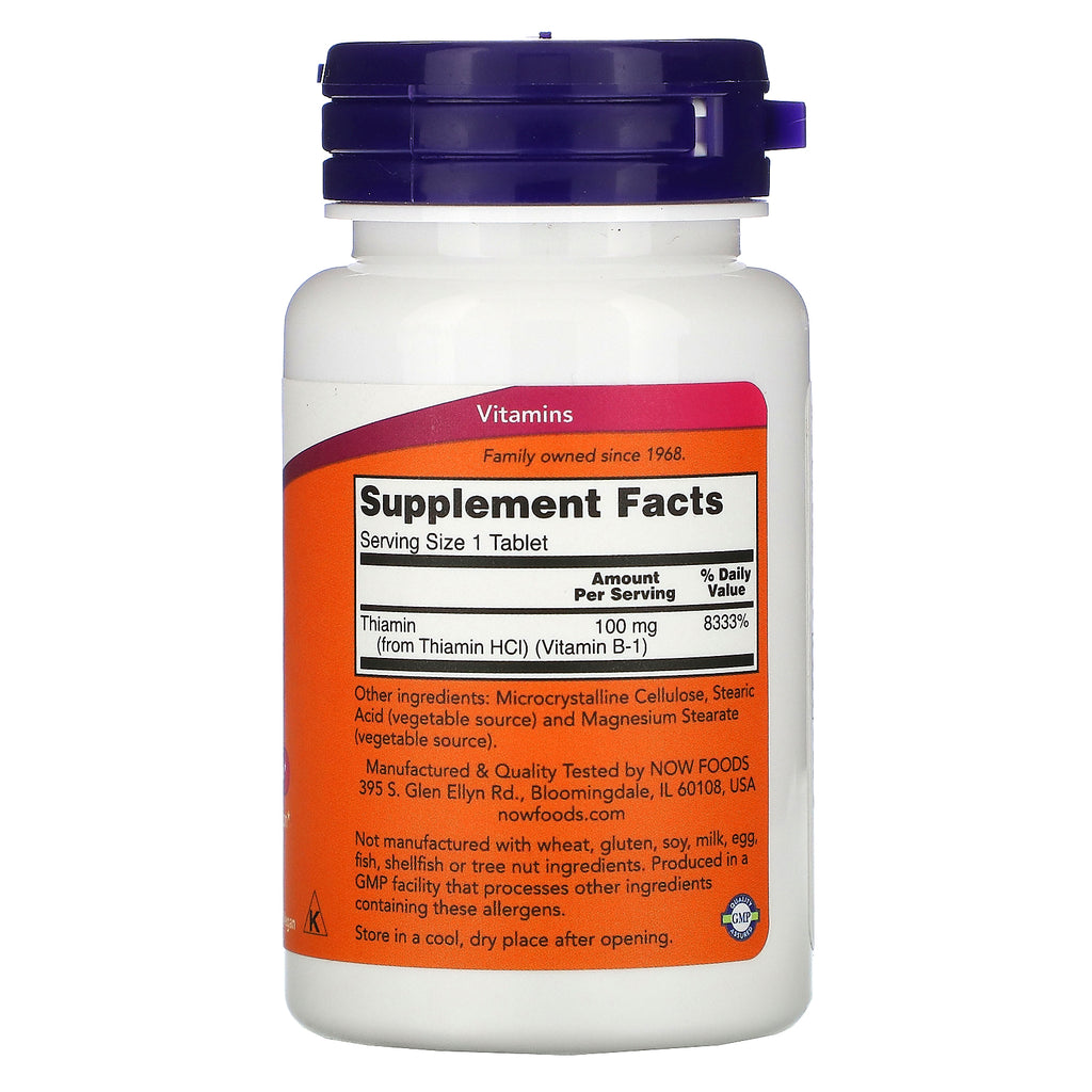 Now Foods, B-1, 100 mg, 100 tabletter