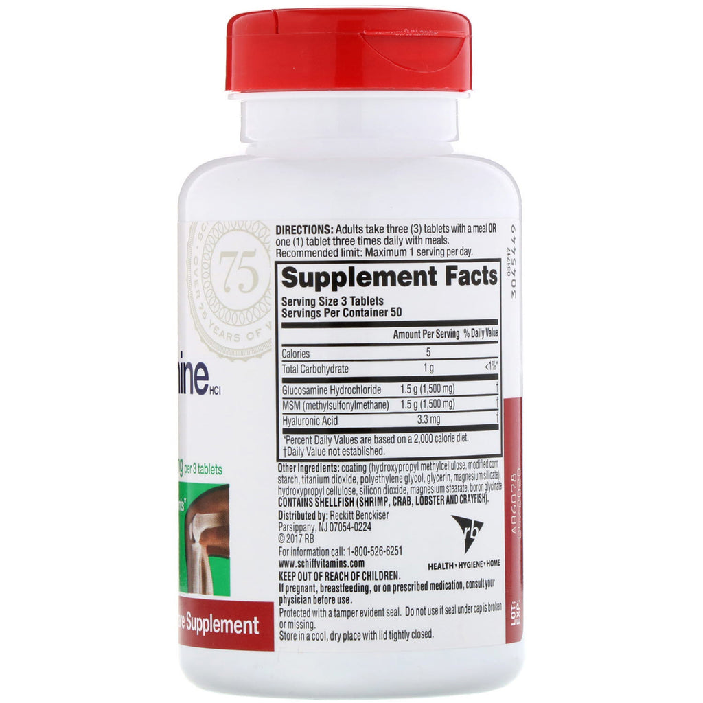 Schiff, Glucosamine Plus MSM, 1500 mg, 150 overtrukne tabletter