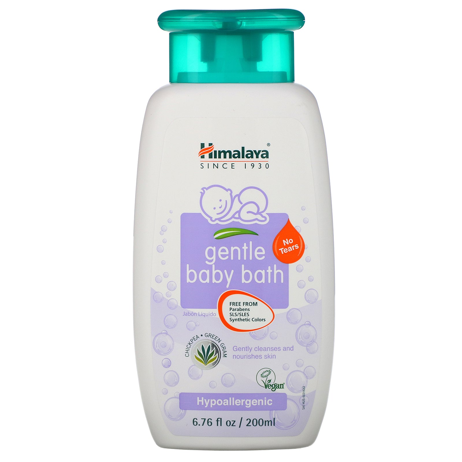 Himalaya, Gentle Baby Bath, Chickpea and Green Gram, 6.76 fl oz (200 ml)