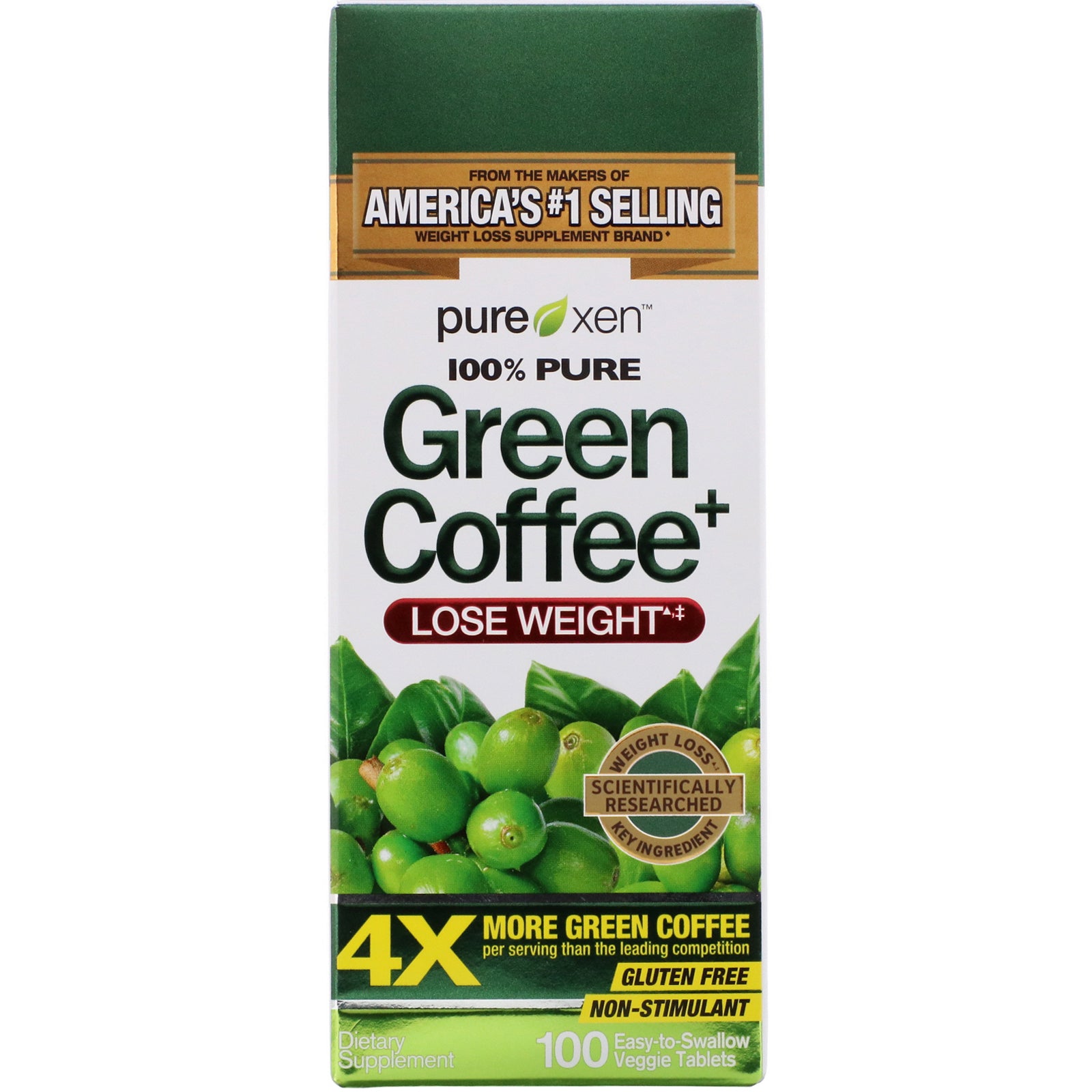 Purely Inspired, Green Coffee+, 100 Easy-to-Swallow Veggie Tablets