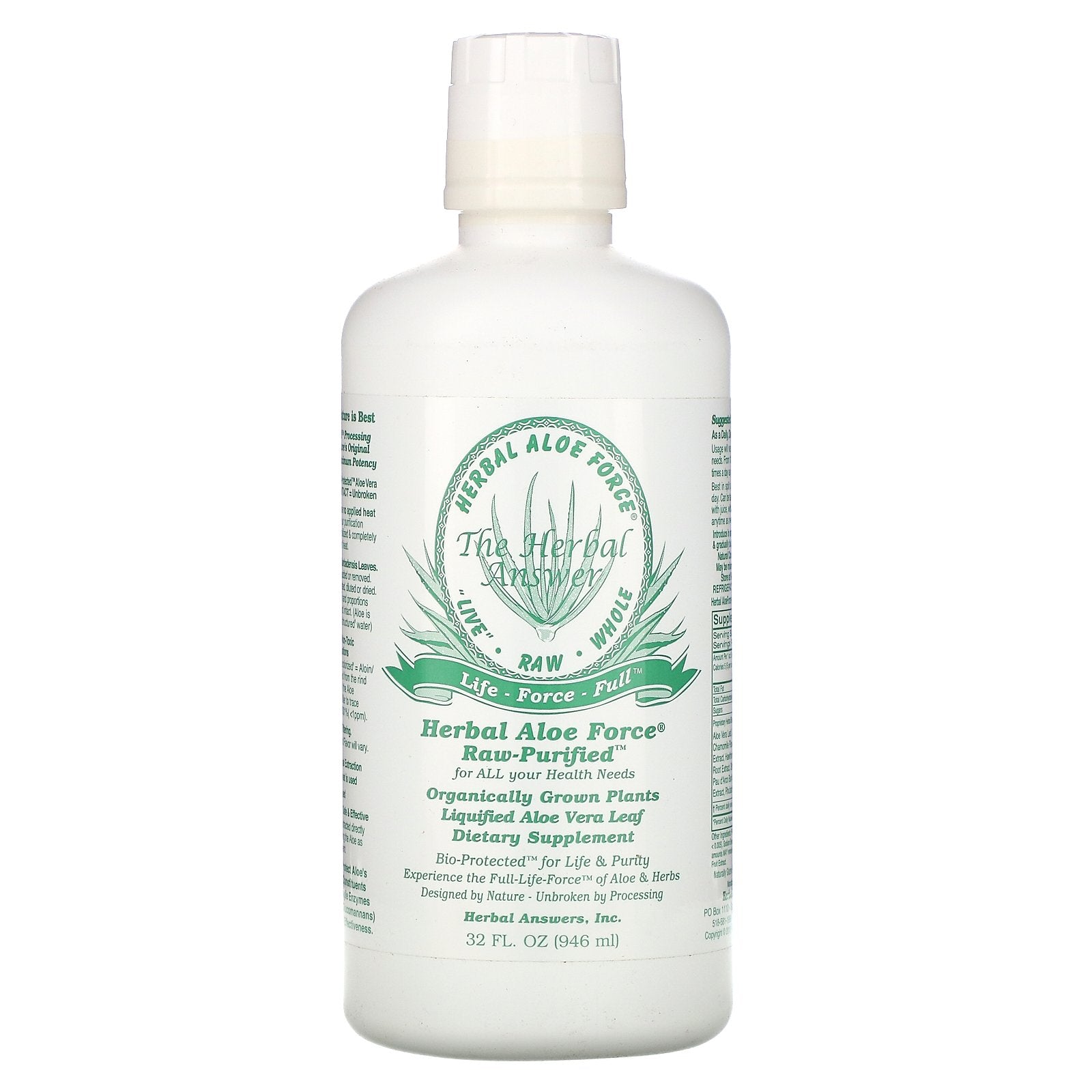 Herbal Answers, Herbal Aloe Force, Raw Purified, 32 fl oz (946 ml)