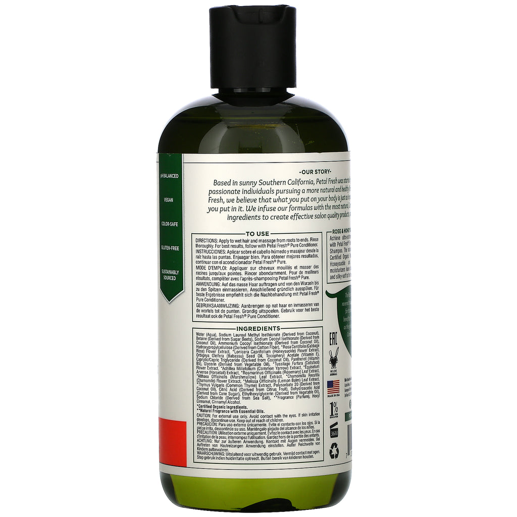 Frisk kronblad, blødgørende shampoo, rose og kaprifolier, 16 fl oz (475 ml)