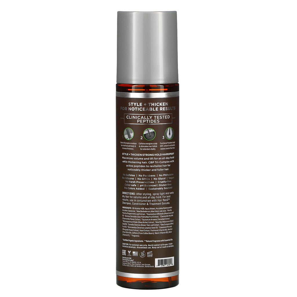 Petal Fresh, Hair ResQ, Fortykkelsesbehandling, Style + Thicken, Strong Hold Hair Spray, 8 fl oz (240 ml)