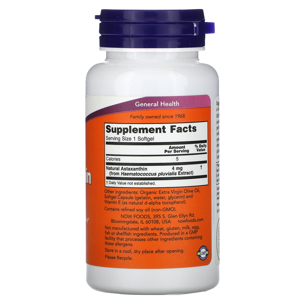 Now Foods, Astaxanthin, 4 mg, 90 Softgels