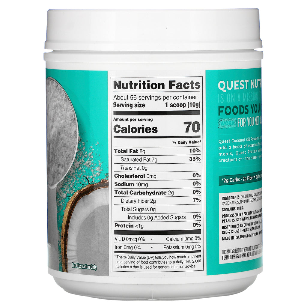 Quest Nutrition, Aceite de coco en polvo, 567 g (1,25 lbs)
