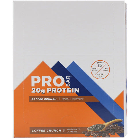 ProBar, barra de proteína, café crujiente, 12 barras, 2,47 oz (70 g) cada una