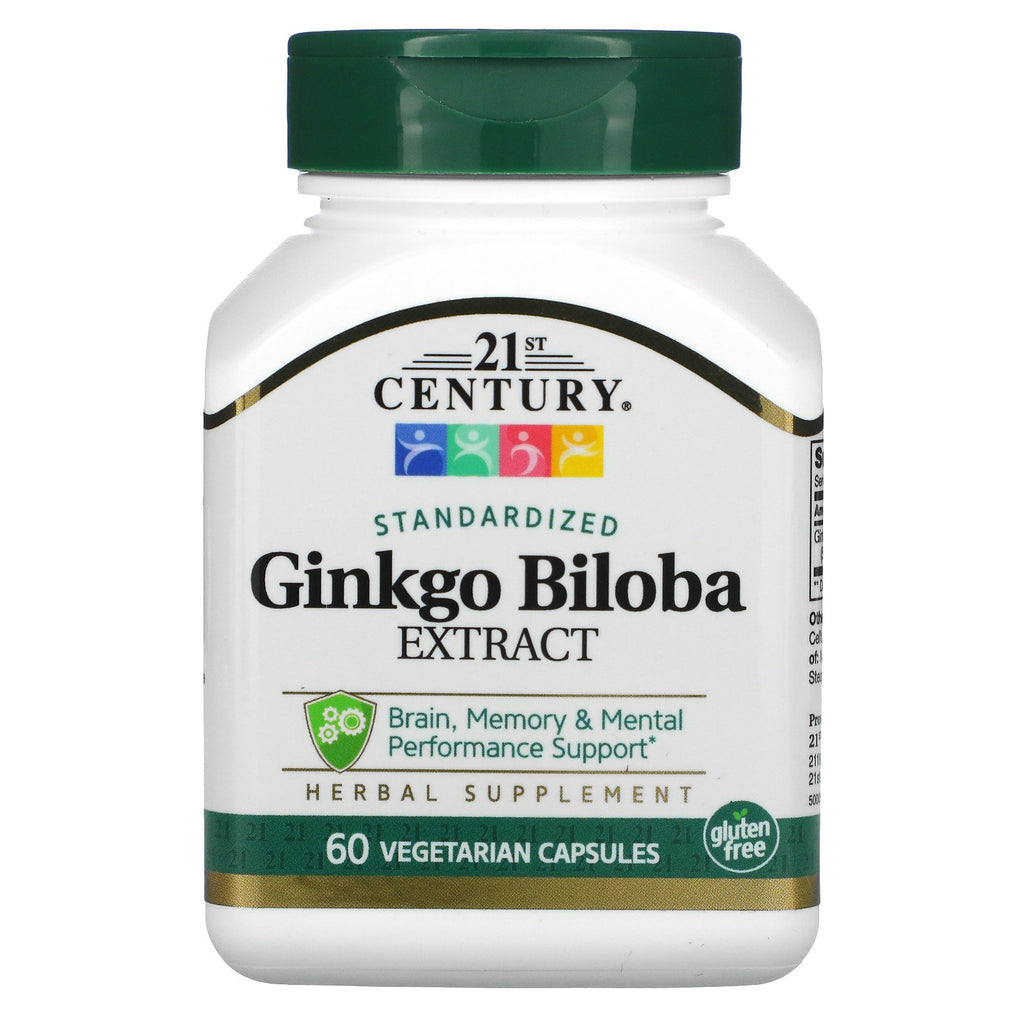 21st Century, Ginkgo Biloba Extract, Standardized, 60 Vegetarian Capsules