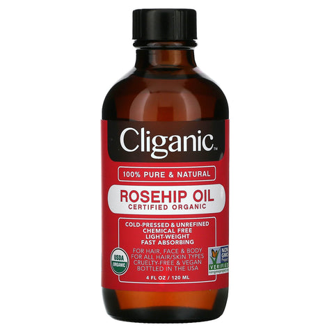 Cliganic, Organic Rosehip Oil,  4 fl oz (120 ml)