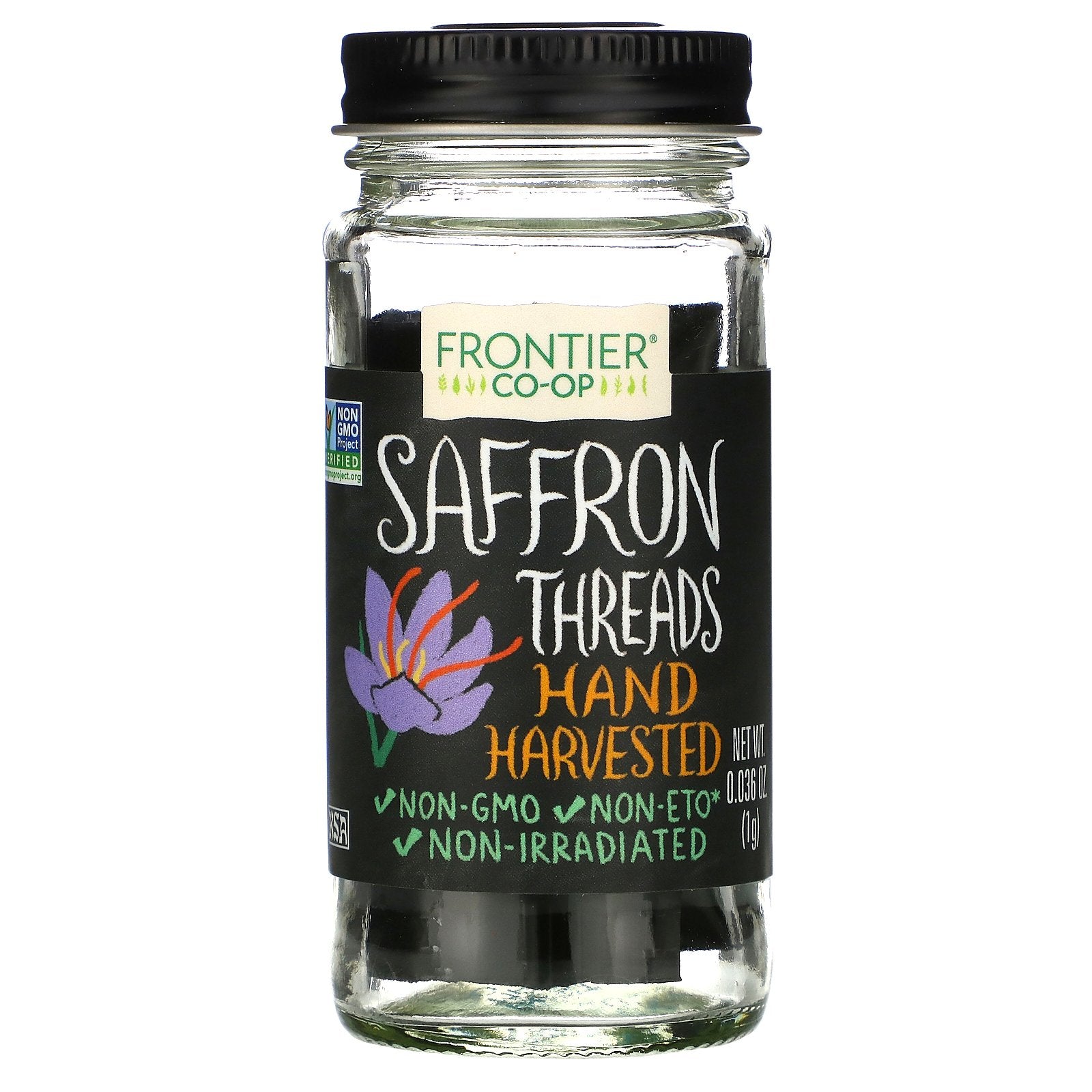 Frontier Natural Products, Saffron, Threads, Hand Harvested, 0.036 oz (1 g)