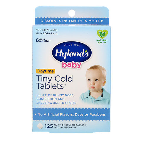 Hyland's, Baby, Tiny Cold Tablets, Daytime, Ages 6 Months +, 125 Quick-Dissolving Tablets
