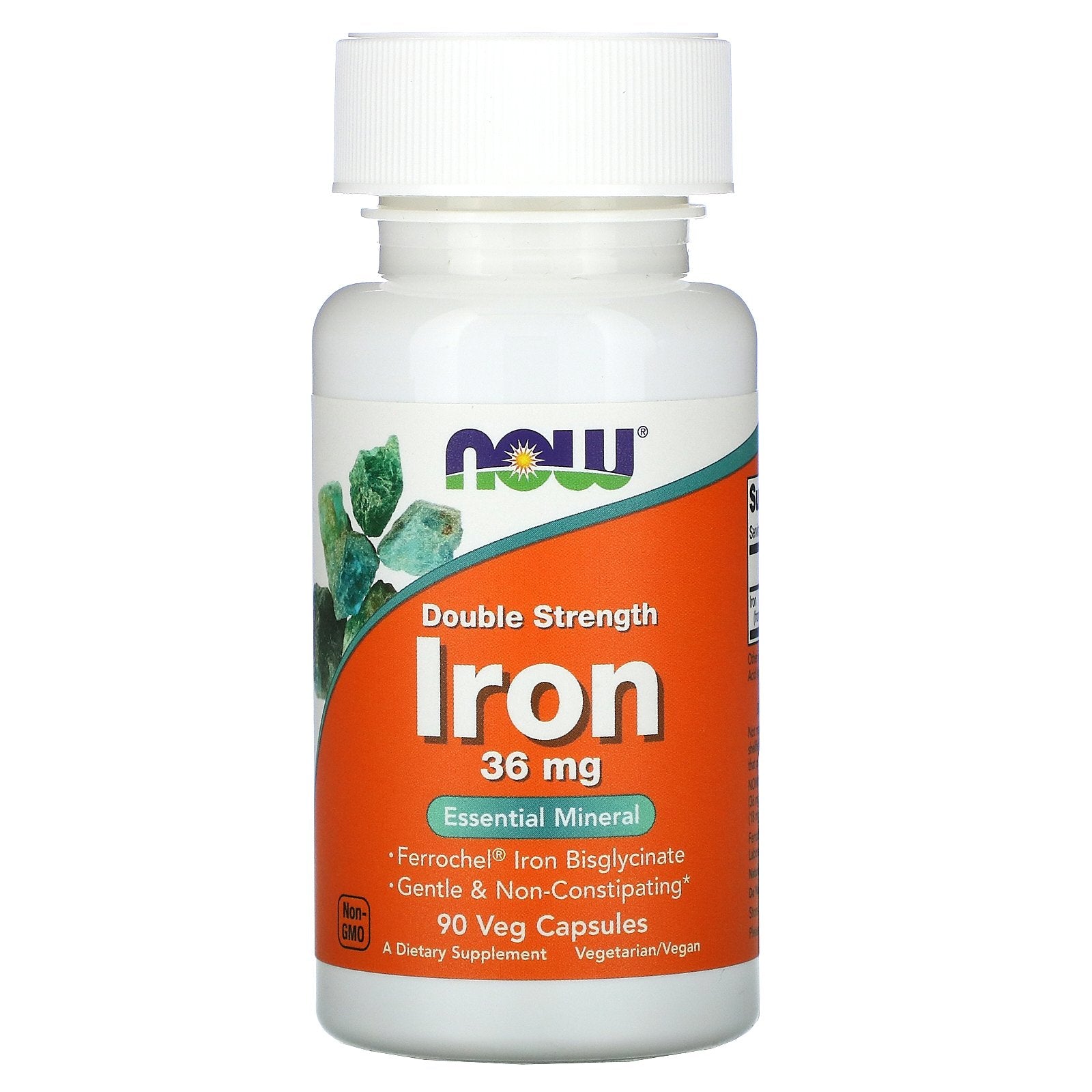 Now Foods, Iron, Double Strength, 36 mg, 90 Veg Capsules