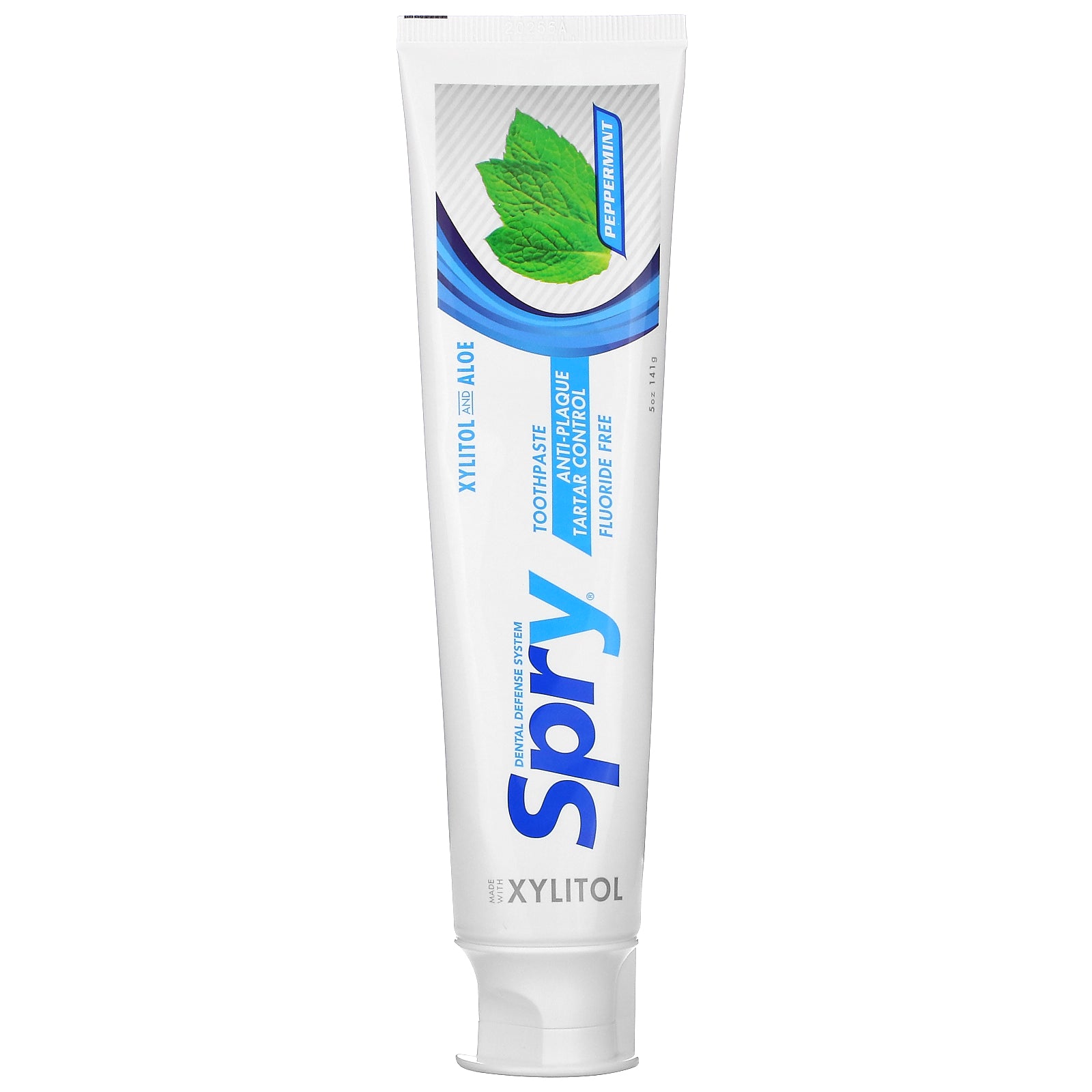 Xlear, Spry Toothpaste, Anti-Plaque Tartar Control, Fluoride Free, Peppermint, 5 oz (141 g)