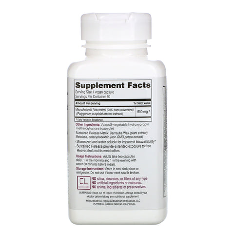 Biotivia, TransmaxTR, MicroActive-Resveratrol, 500 mg, 60 kapsler