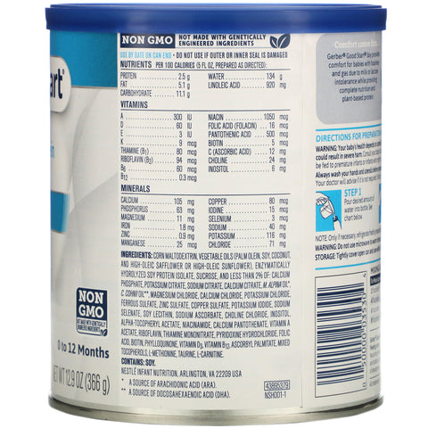Gerber, Good Start, fórmula infantil en polvo a base de soja con hierro, sin lactosa, de 0 a 12 meses, 366 g (12,9 oz)