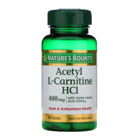 Nature's Bounty, Acetyl L-Carnitine HCI,  400 mg, 30 Capsules