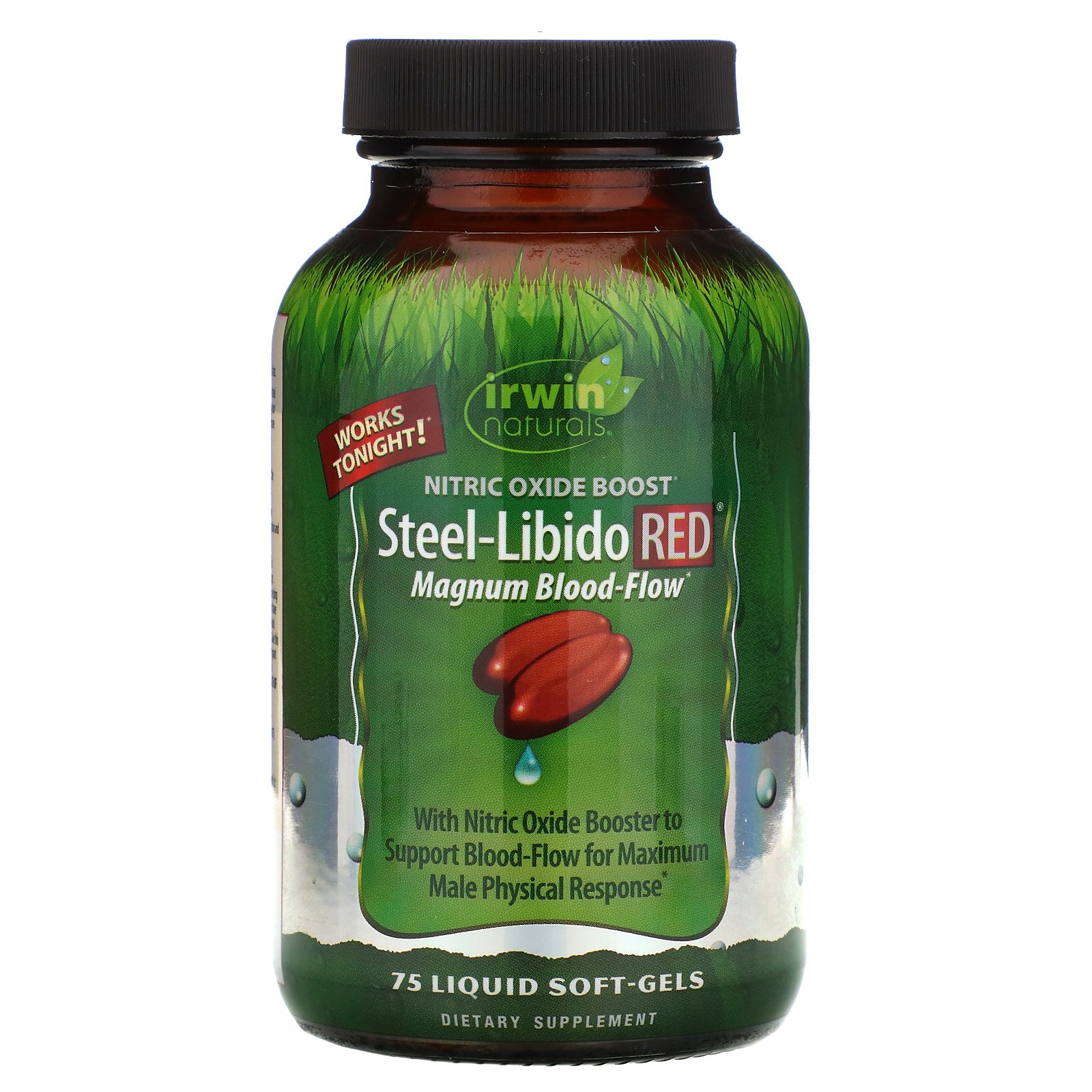 Irwin Naturals, Steel-Libido Red, Magnum Blood-Flow, 75 Liquid Soft-Gels