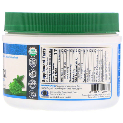Green Foods,  Matcha + Brown Rice Solids, 5.5 oz (156 g)