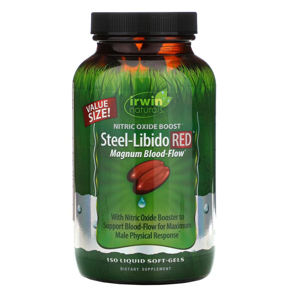 Irwin Naturals, Steel-Libido Red, Magnum Blood-Flow, 150 Liquid Soft-Gels