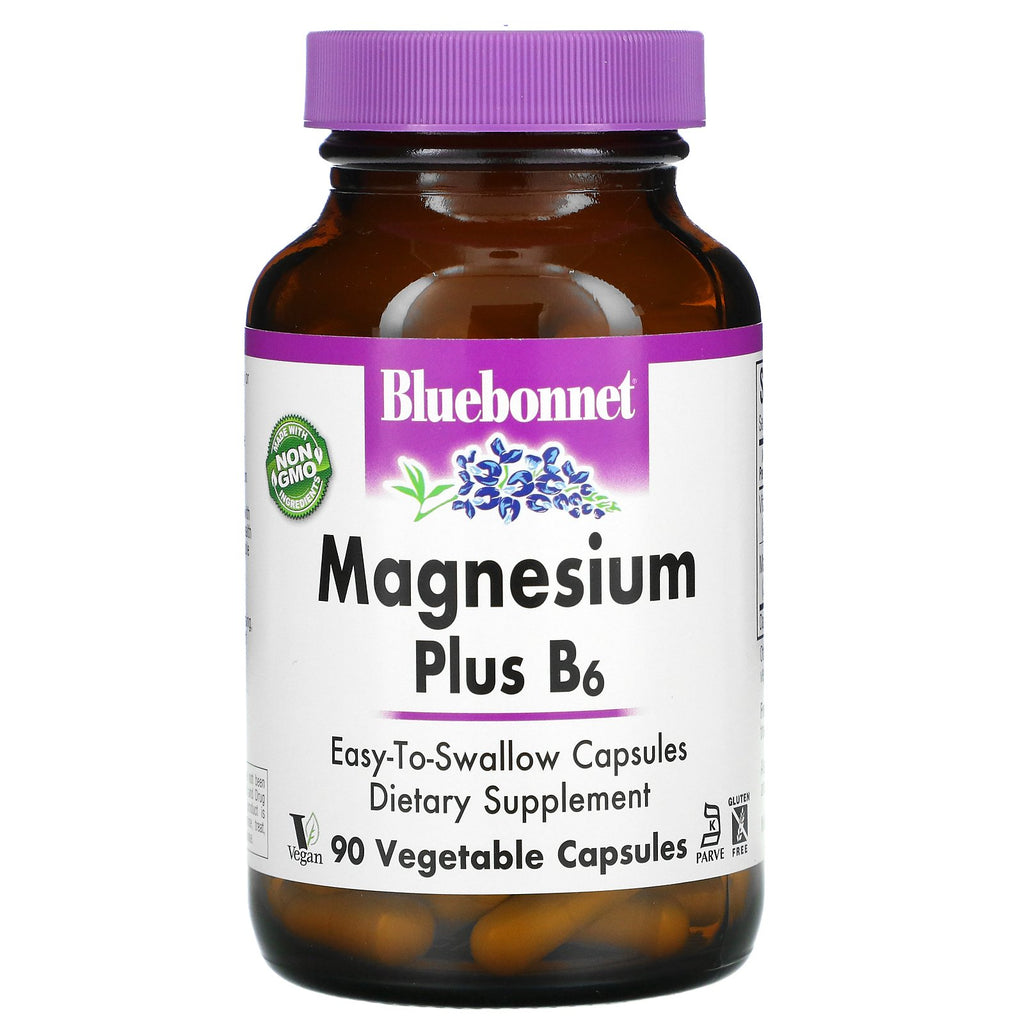 Bluebonnet Nutrition, Magnesium Plus B6, 90 Vegetable Capsules