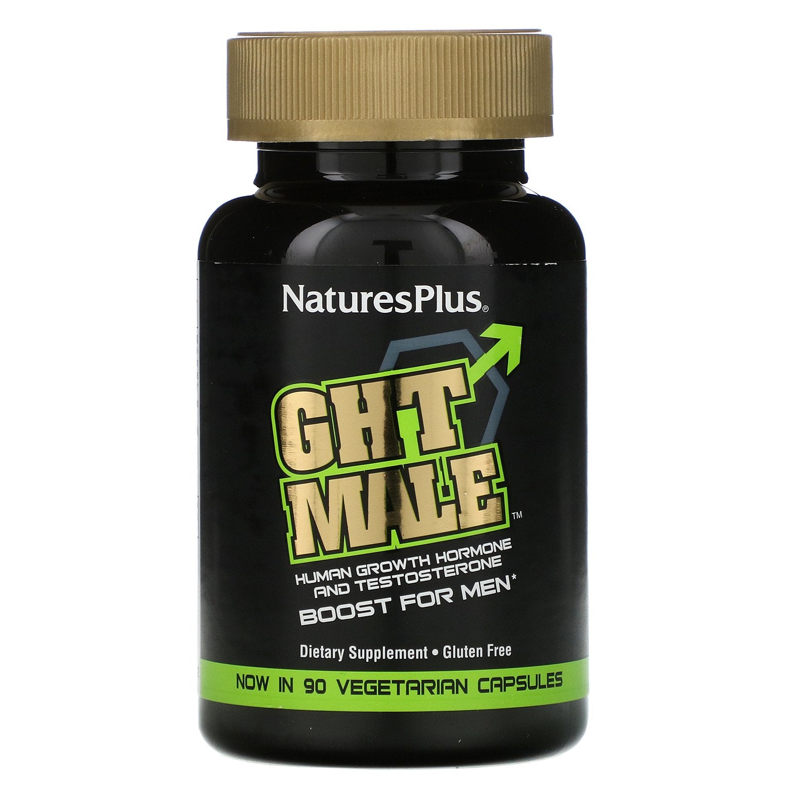 Nature's Plus, GHT Male, Human Growth Hormone And Testosterone Boost For Men, 90 Vegetarian Capsules