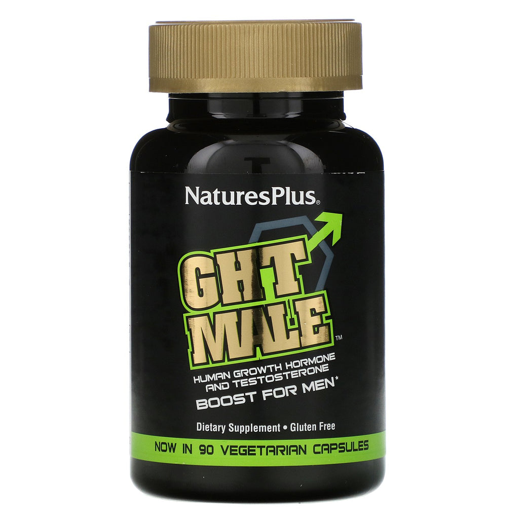 Nature's Plus, GHT Male, Human Growth Hormone And Testosterone Boost For Men, 90 Vegetarian Capsules