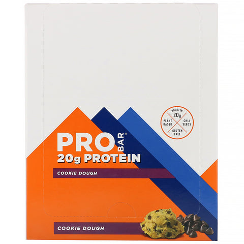ProBar, barra de proteína, masa para galletas, 12 barras, 2,47 oz (70 g) cada una