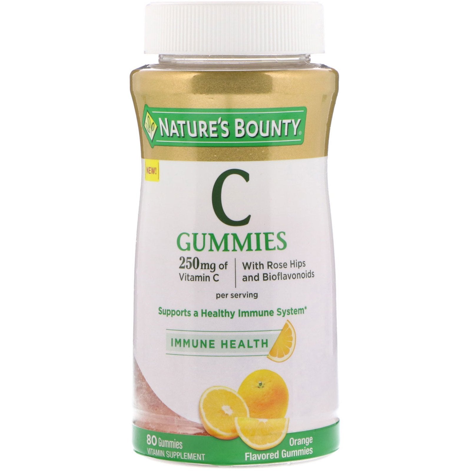Nature's Bounty, Vitamin C Gummies, Orange Flavored, 250 mg, 80 Gummies