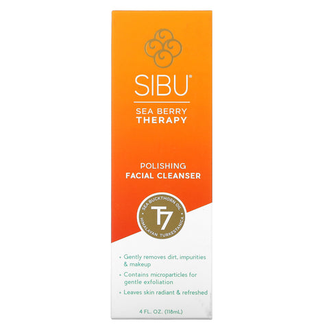 Sibu Beauty, Sea Berry Therapy, limpiador facial pulidor, aceite de espino amarillo, T7, 4 fl oz (118 ml)