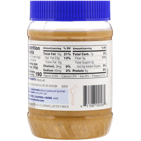 Peanut Butter & Co., Old Fashioned Crunchy, 100% Natural Crunchy Peanut Butter, 16 oz (454 g)