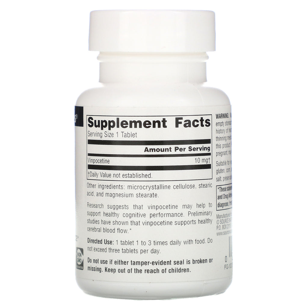 Source Naturals, Vinpocetine, 10 mg, 120 tabletter