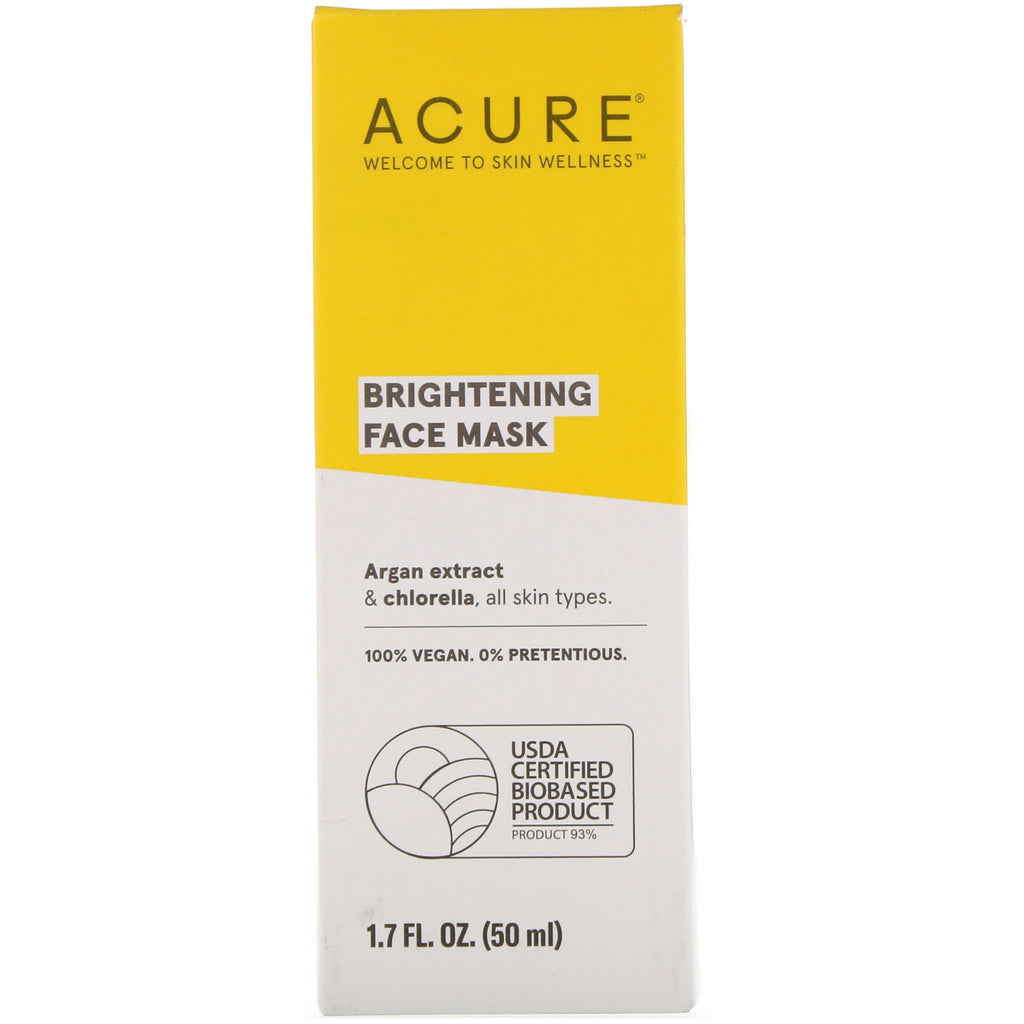 Acure, Brightening Beauty Face Mask, 1,7 fl oz (50 ml)