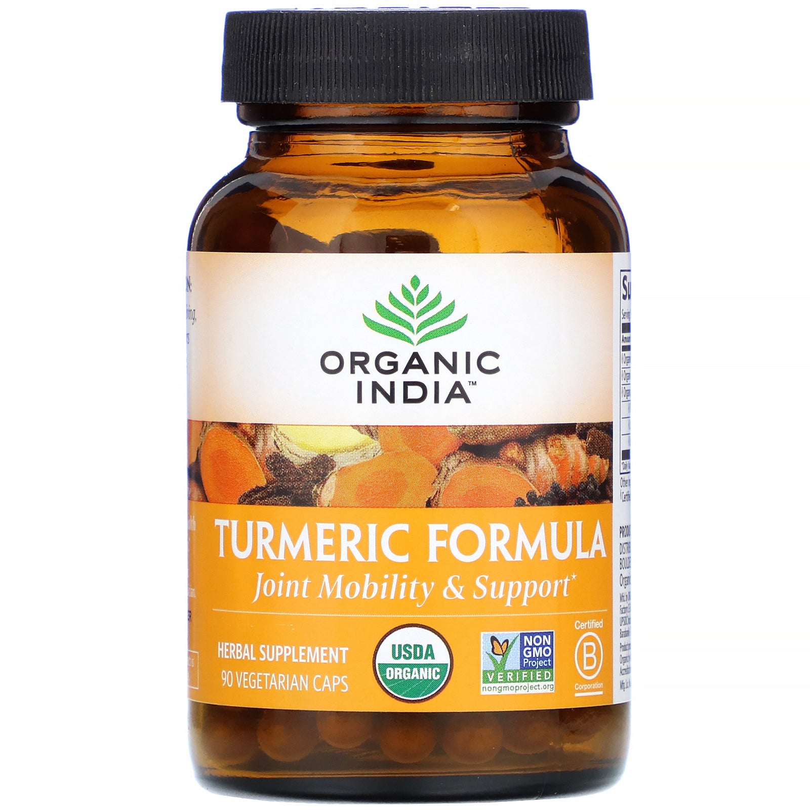 Organic India, Turmeric Formula, Joint Mobility & Support, 90 Vegetarian Caps