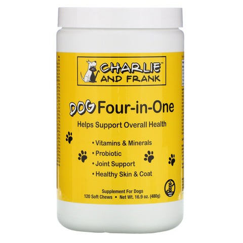 Charlie & Frank, Dog Four-in-One, 120 Soft Chews