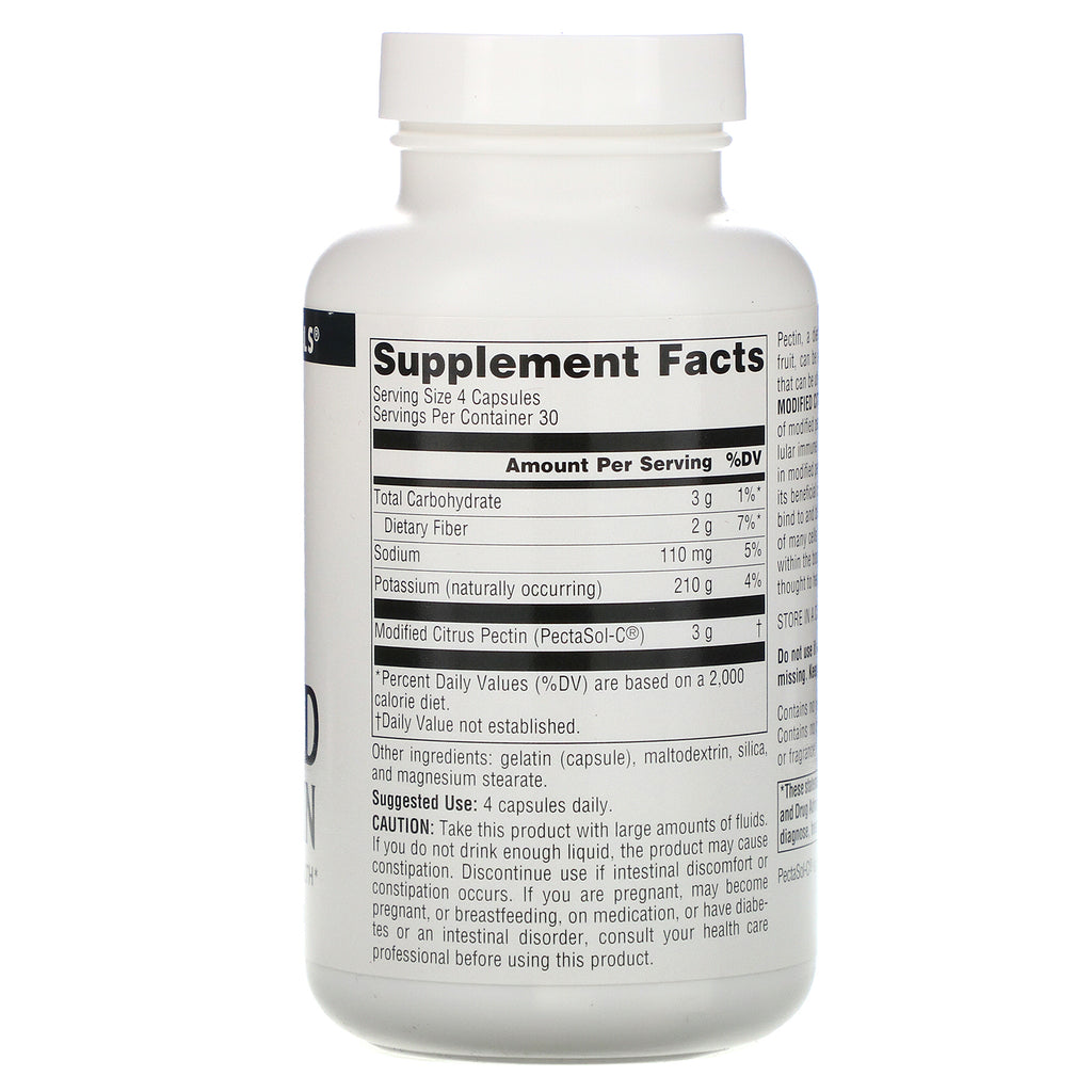 Source Naturals, PectImmune, Modificeret Citrus Pectin, 750 mg, 120 kapsler