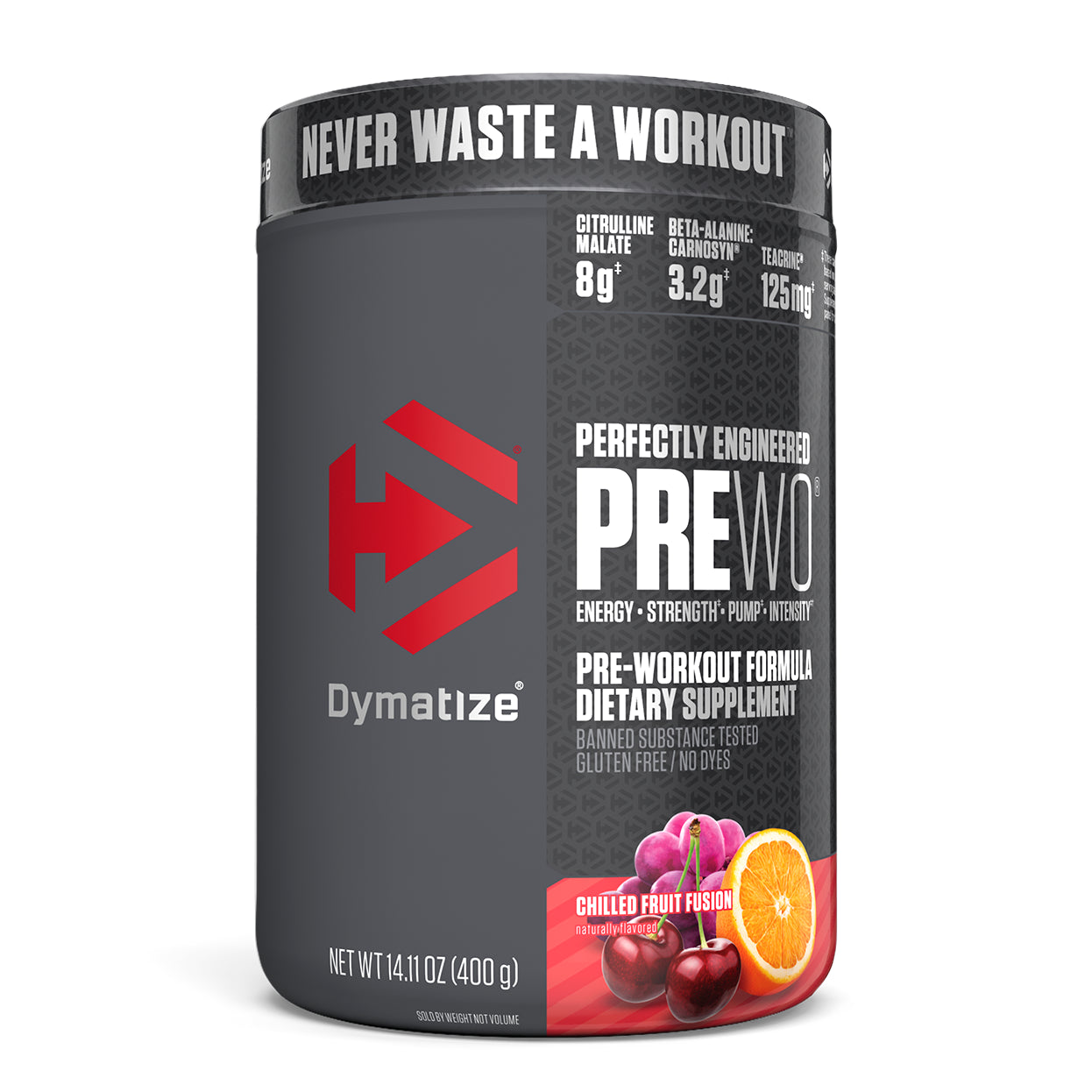 Dymatize Nutrition, Pre W.O., Chilled Fruit Fusion, 14.11 oz (400 g)