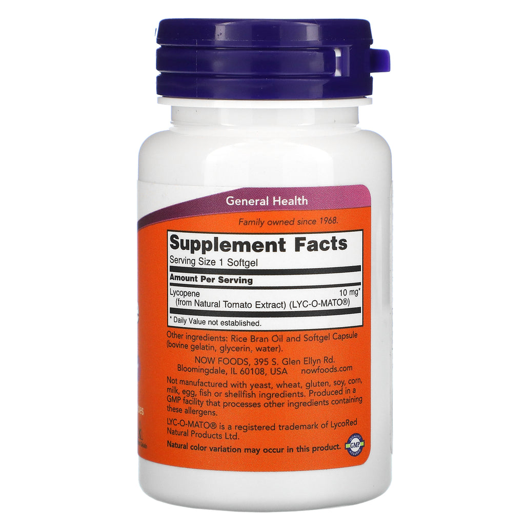 Now Foods, Lycopen, 10 mg, 60 Softgels