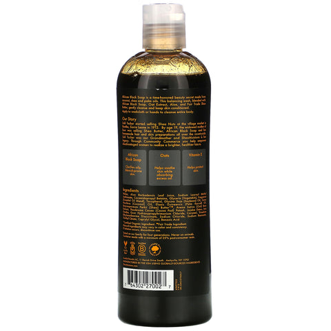 SheaMoisture, afrikansk sort sæbe, beroligende kropsvask, 13 fl oz (384 ml)